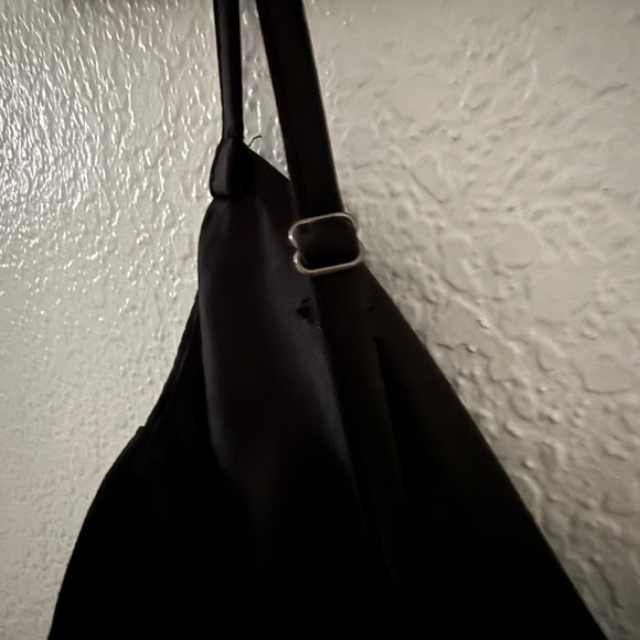 Skies are Blue women’s Satin draped neck With Lace under lay Black Cami XS - Picture 5 of 6